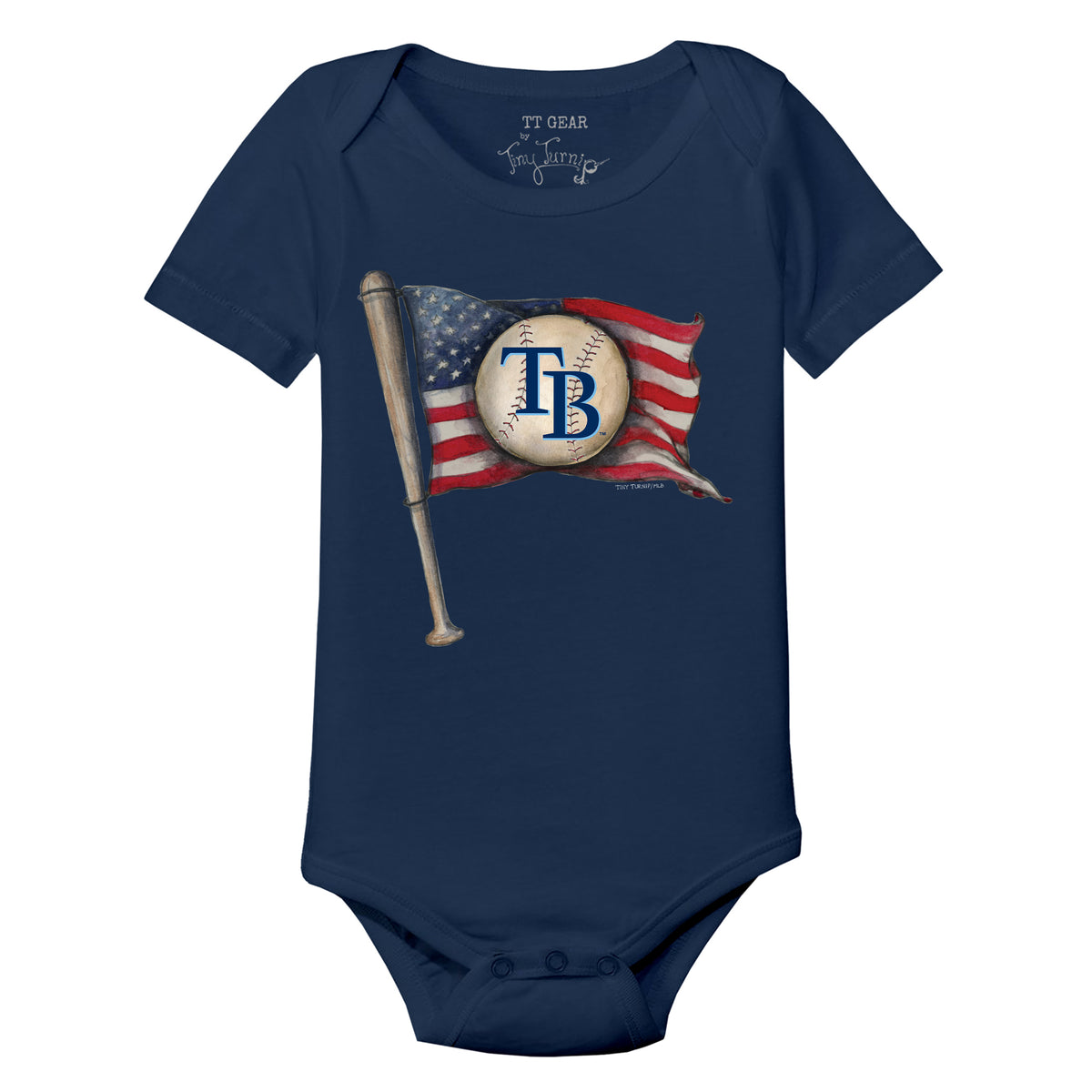 Tampa Bay Rays Baseball Flag Short Sleeve Snapper