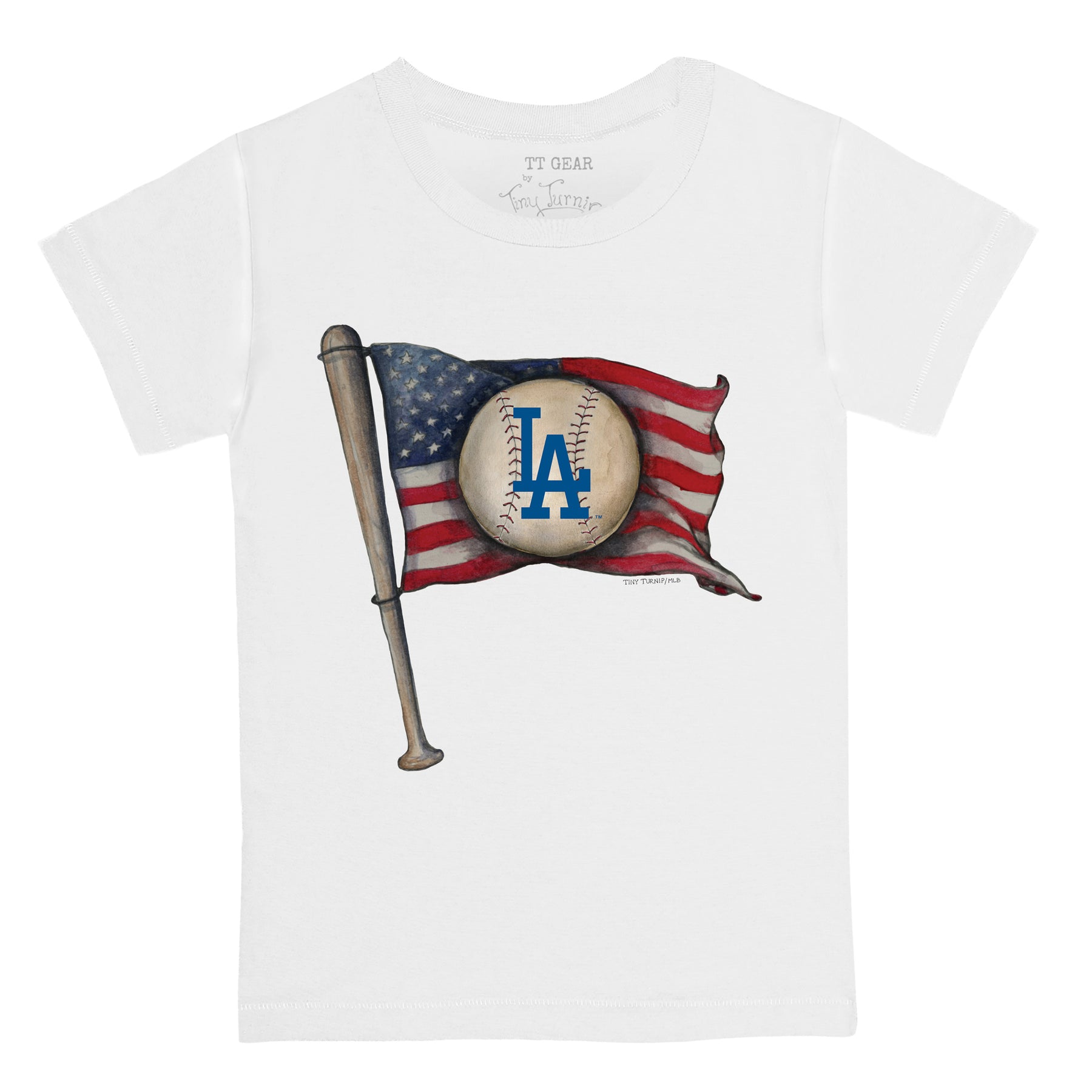 Los Angeles Dodgers Baseball Flag Tee Shirt