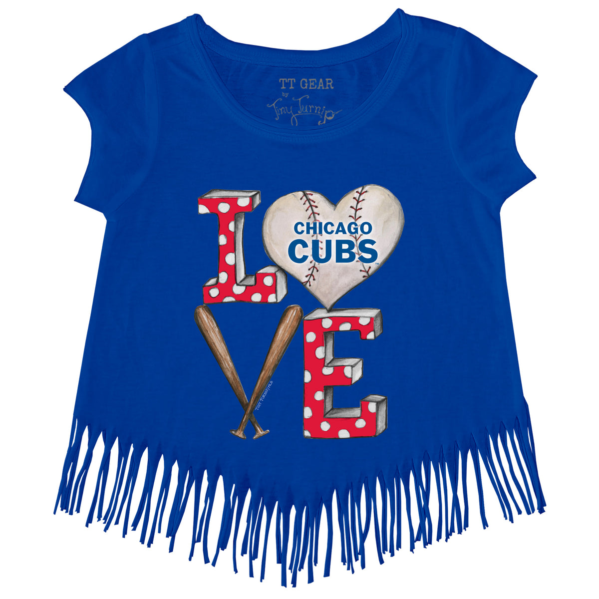 Chicago Cubs Baseball LOVE Fringe Tee