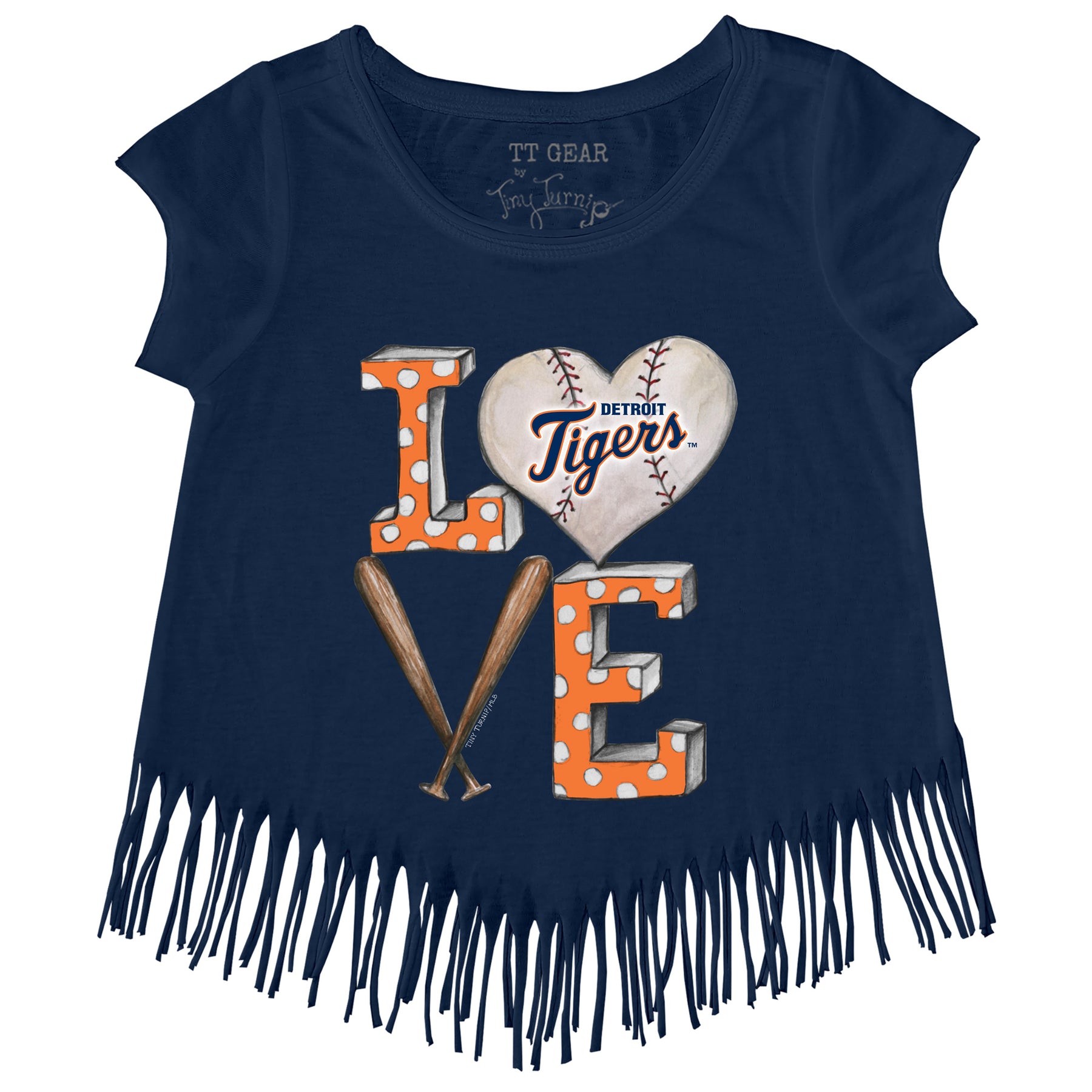 Detroit Tigers Baseball LOVE Fringe Tee