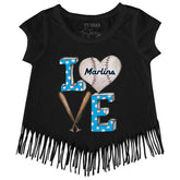 Miami Marlins Baseball LOVE Fringe Tee