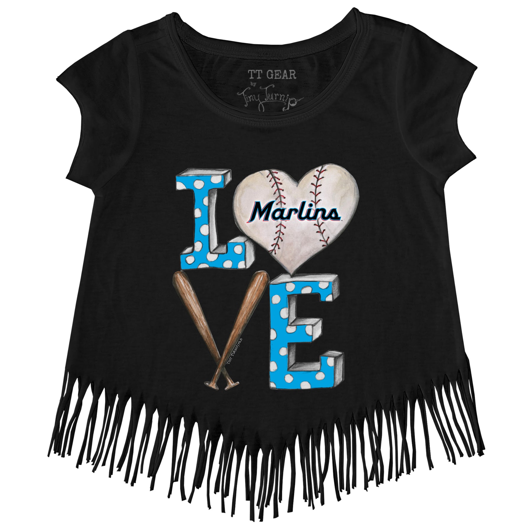 Miami Marlins Baseball LOVE Fringe Tee