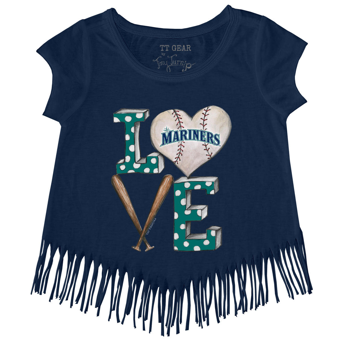 Seattle Mariners Baseball LOVE Fringe Tee