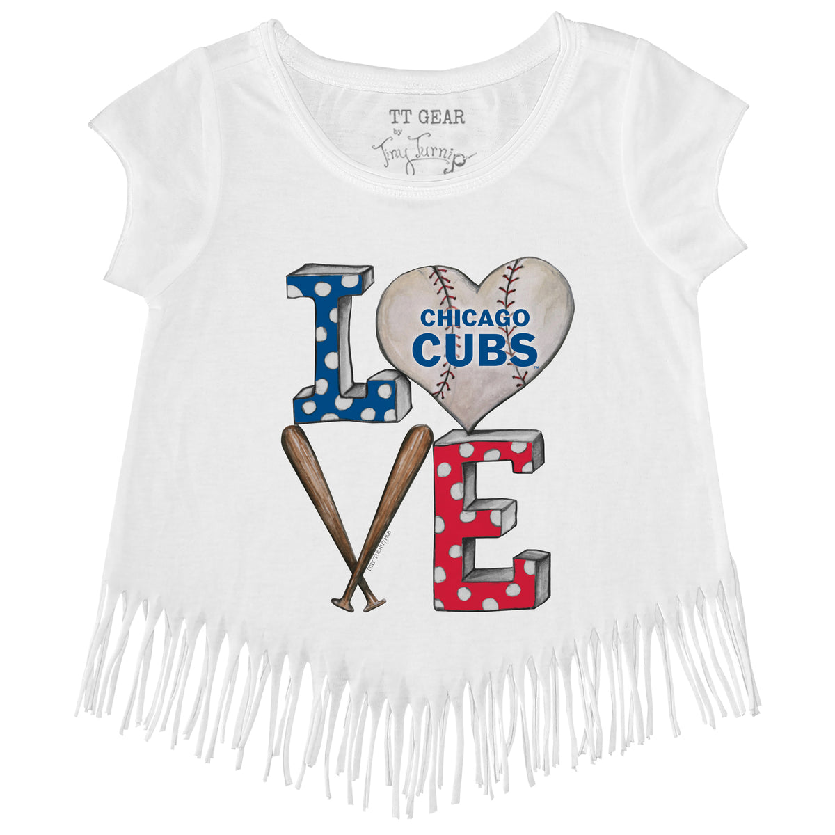 Chicago Cubs Baseball LOVE Fringe Tee