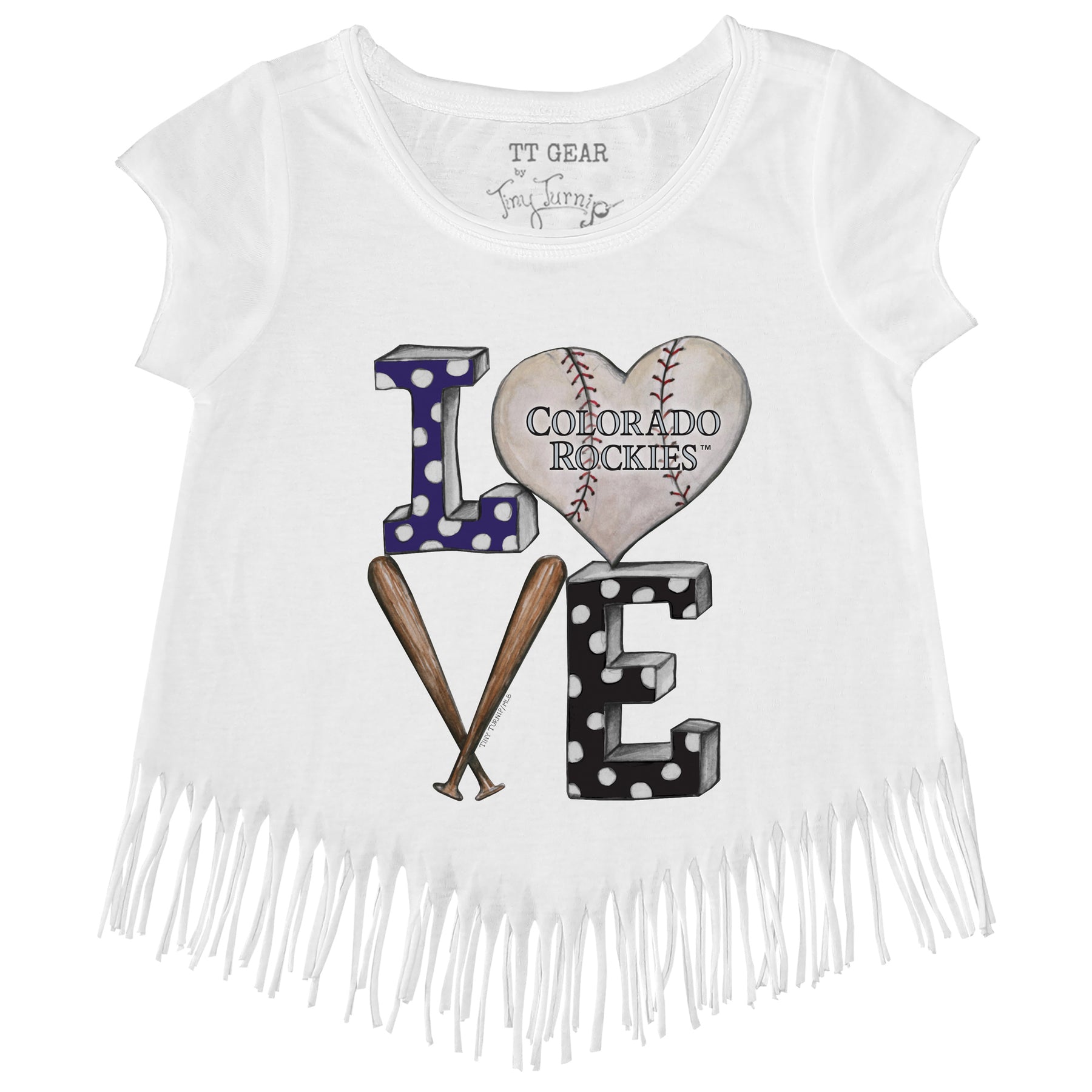 Colorado Rockies Baseball LOVE Fringe Tee