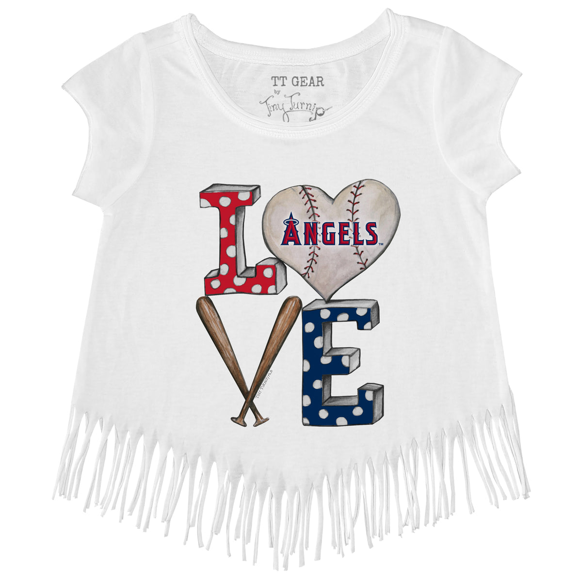 Los Angeles Angels Baseball LOVE Fringe Tee