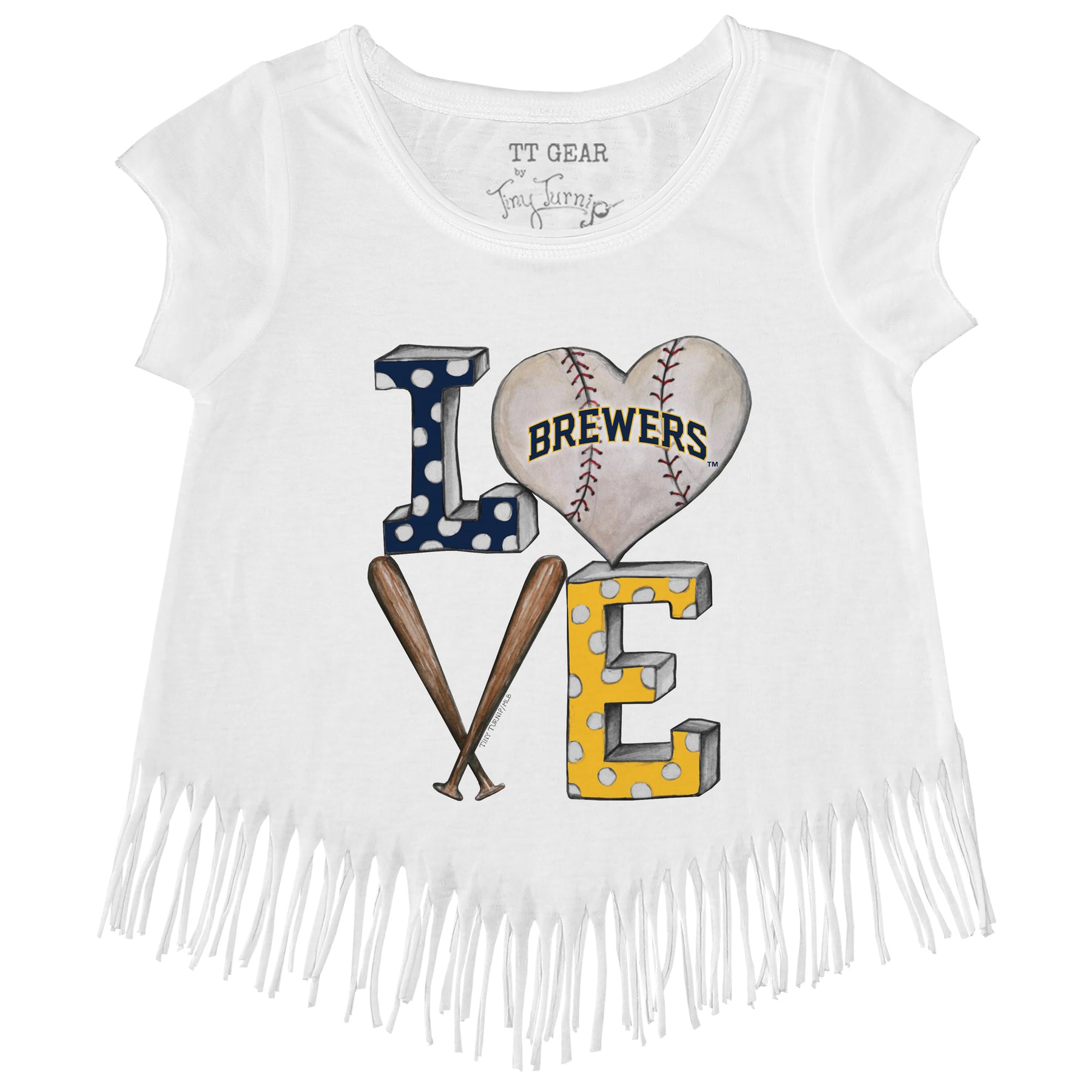 Milwaukee Brewers Baseball LOVE Fringe Tee