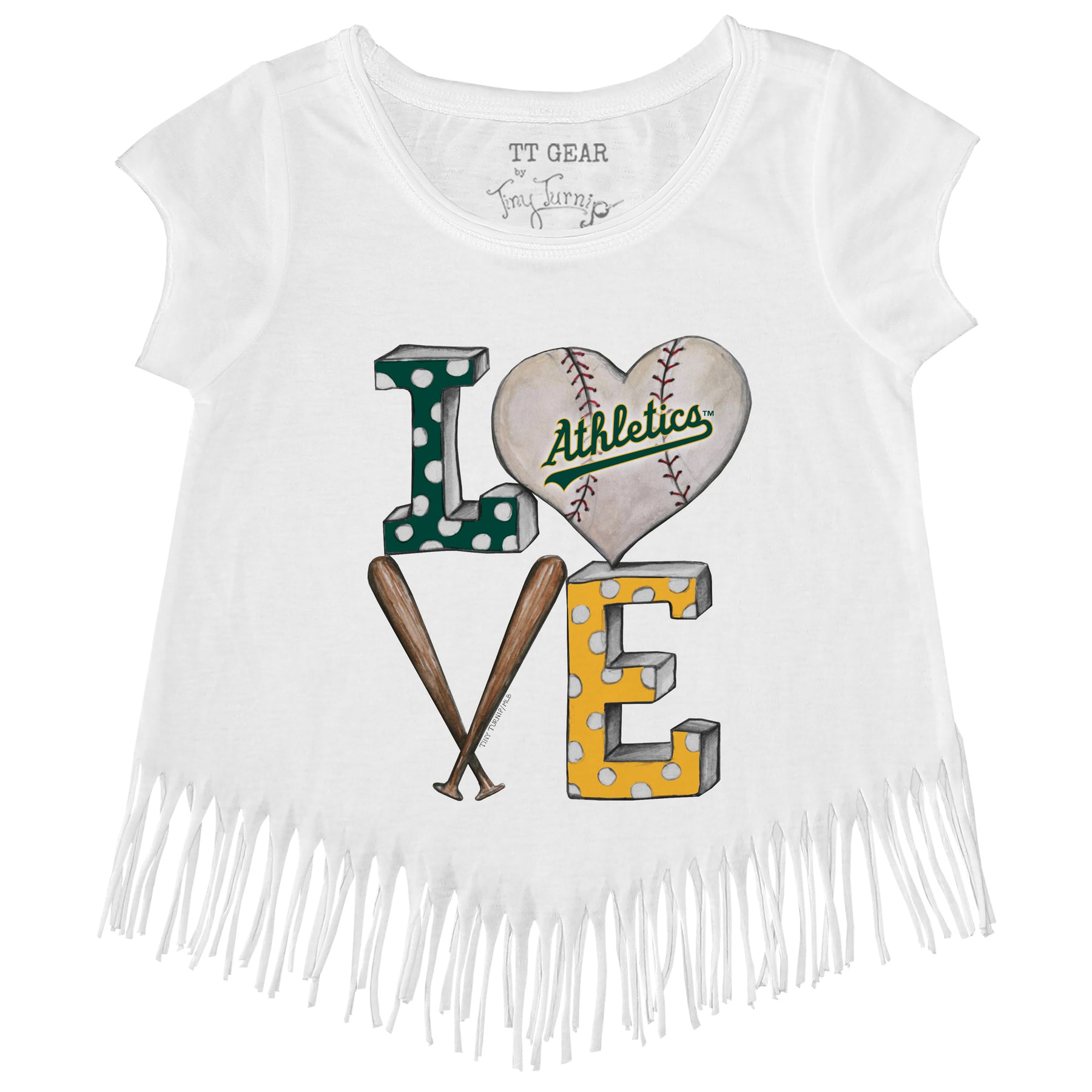 Oakland Athletics Baseball LOVE Fringe Tee