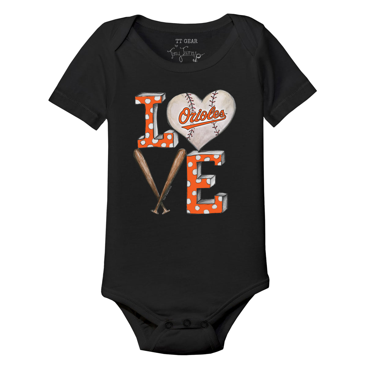 Baltimore Orioles Baseball LOVE Short Sleeve Snapper