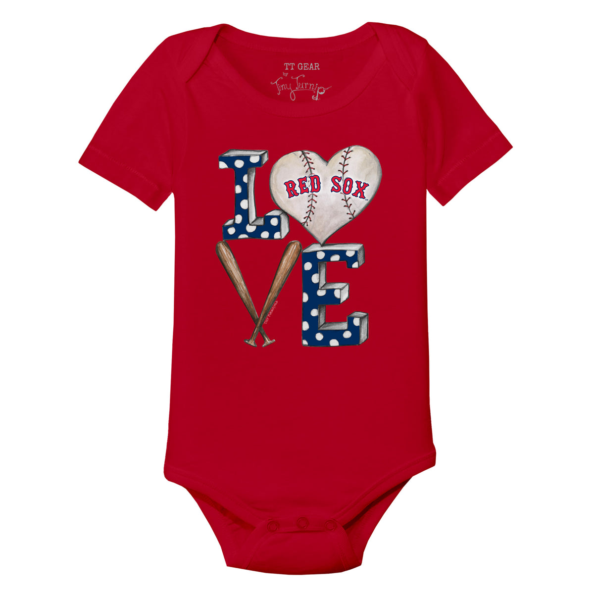 Boston Red Sox Baseball LOVE Short Sleeve Snapper