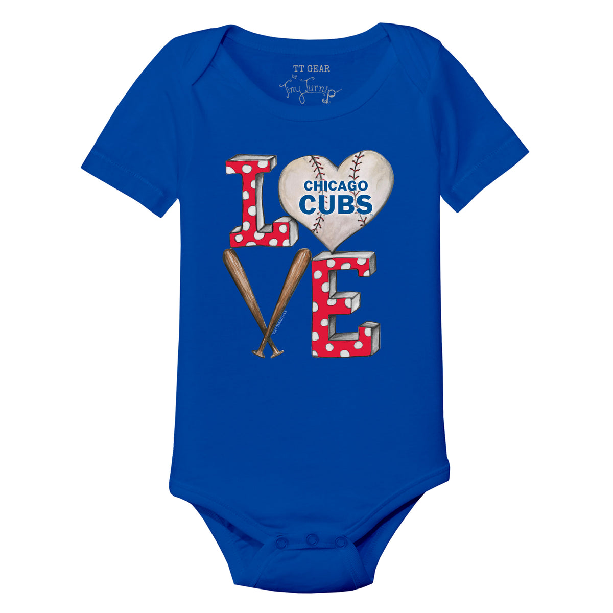 Chicago Cubs Baseball LOVE Short Sleeve Snapper