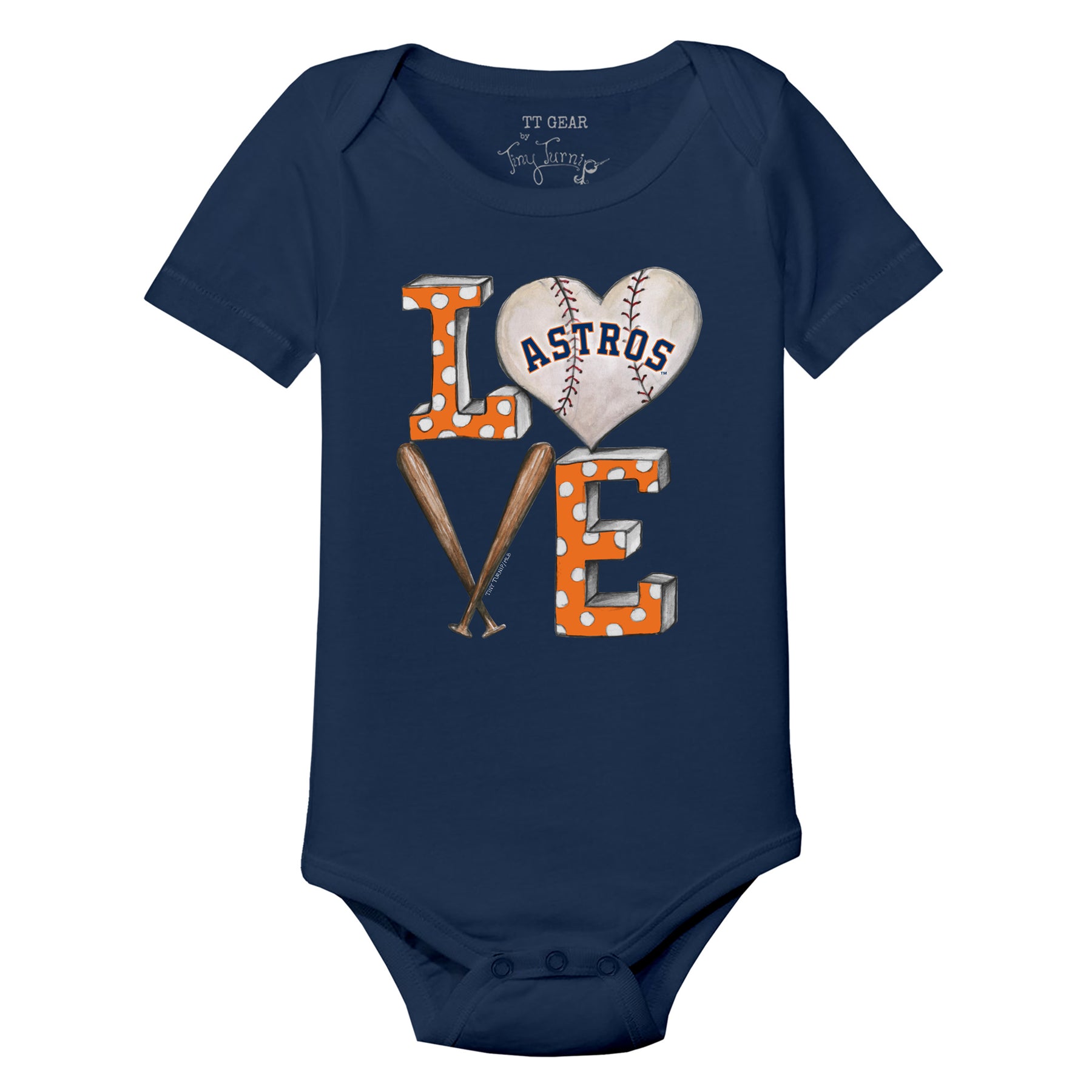 Houston Astros Baseball LOVE Short Sleeve Snapper