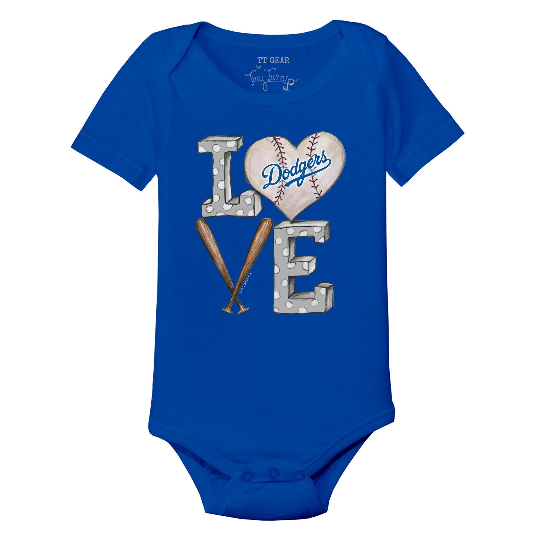 Los Angeles Dodgers Baseball LOVE Short Sleeve Snapper