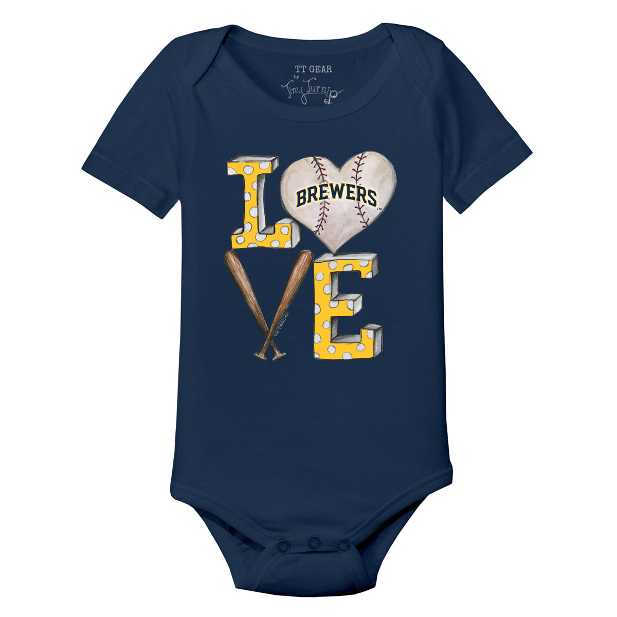 Milwaukee Brewers Baseball LOVE Short Sleeve Snapper