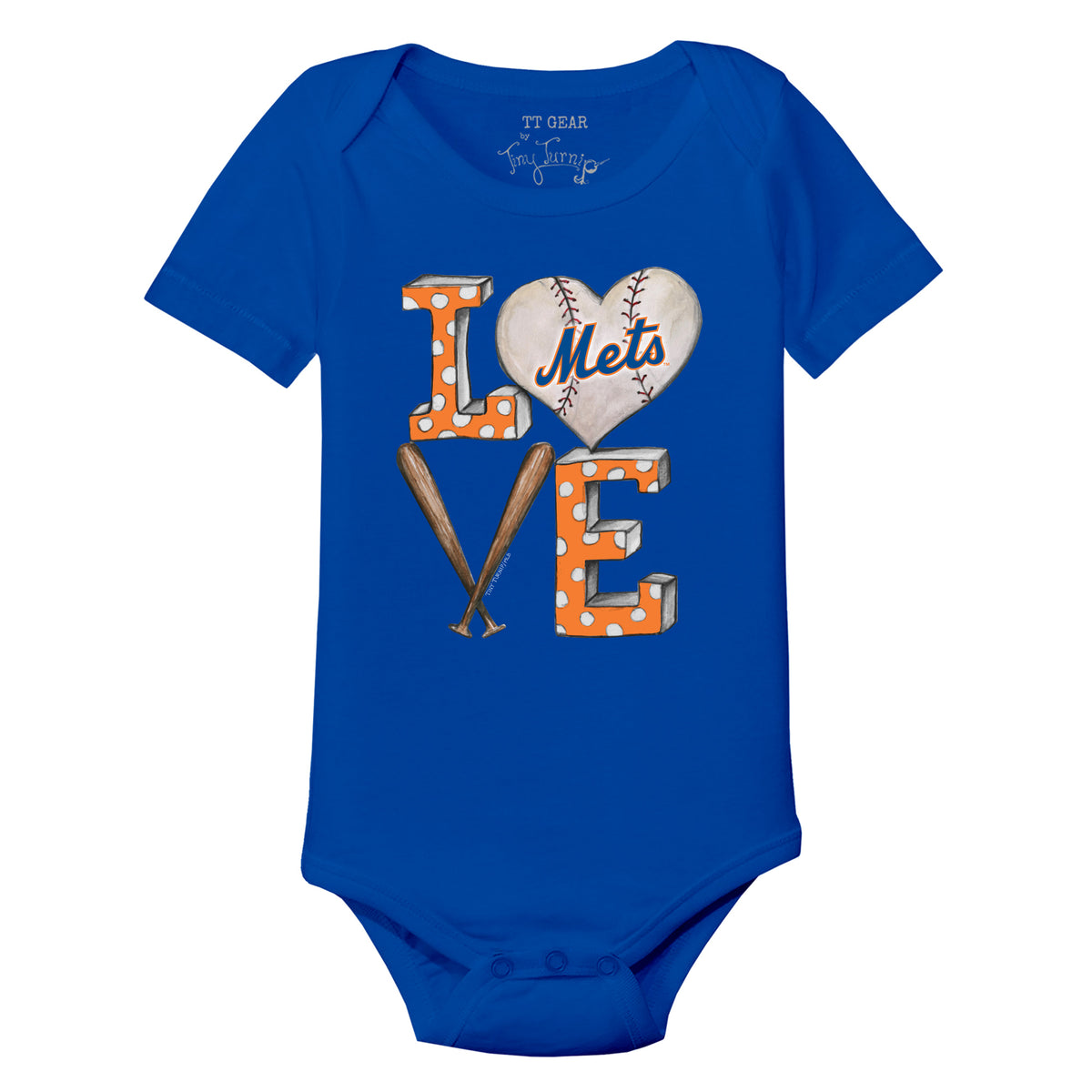 New York Mets Baseball LOVE Short Sleeve Snapper