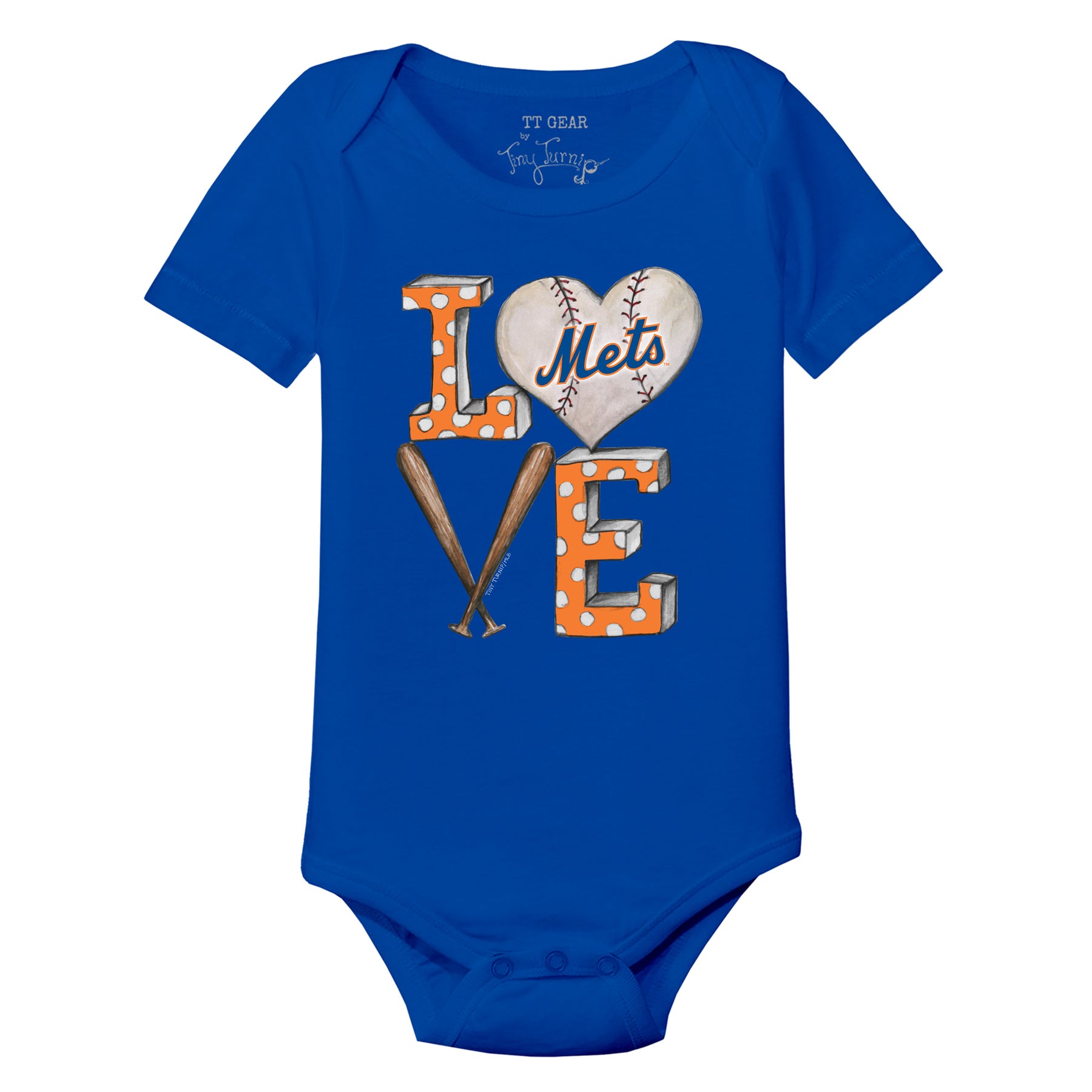 New York Mets Baseball LOVE Short Sleeve Snapper