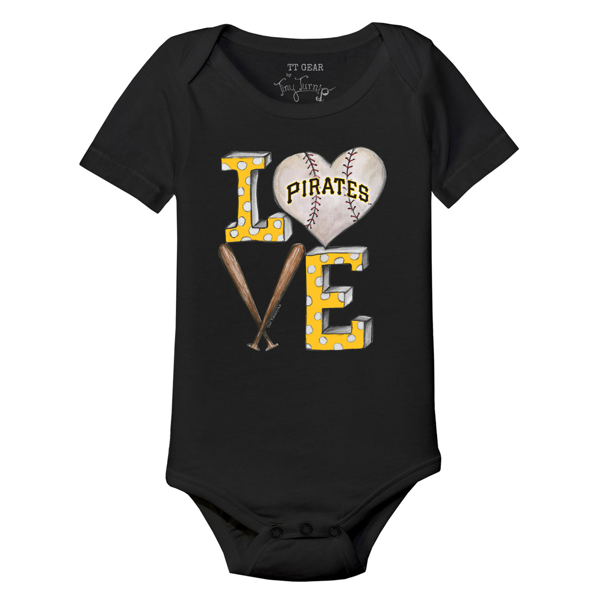 Pittsburgh Pirates Baseball LOVE Short Sleeve Snapper