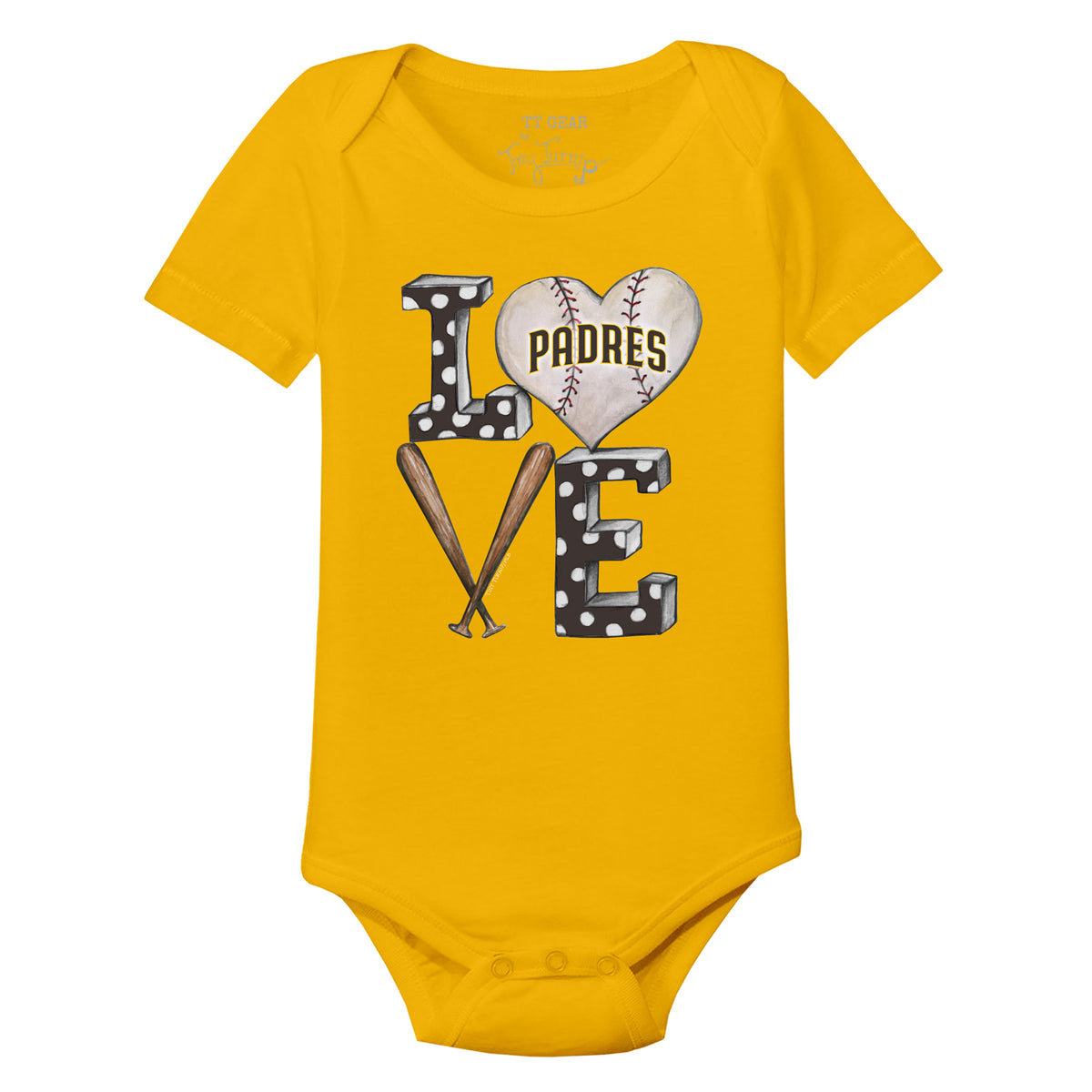 San Diego Padres Baseball LOVE Short Sleeve Snapper