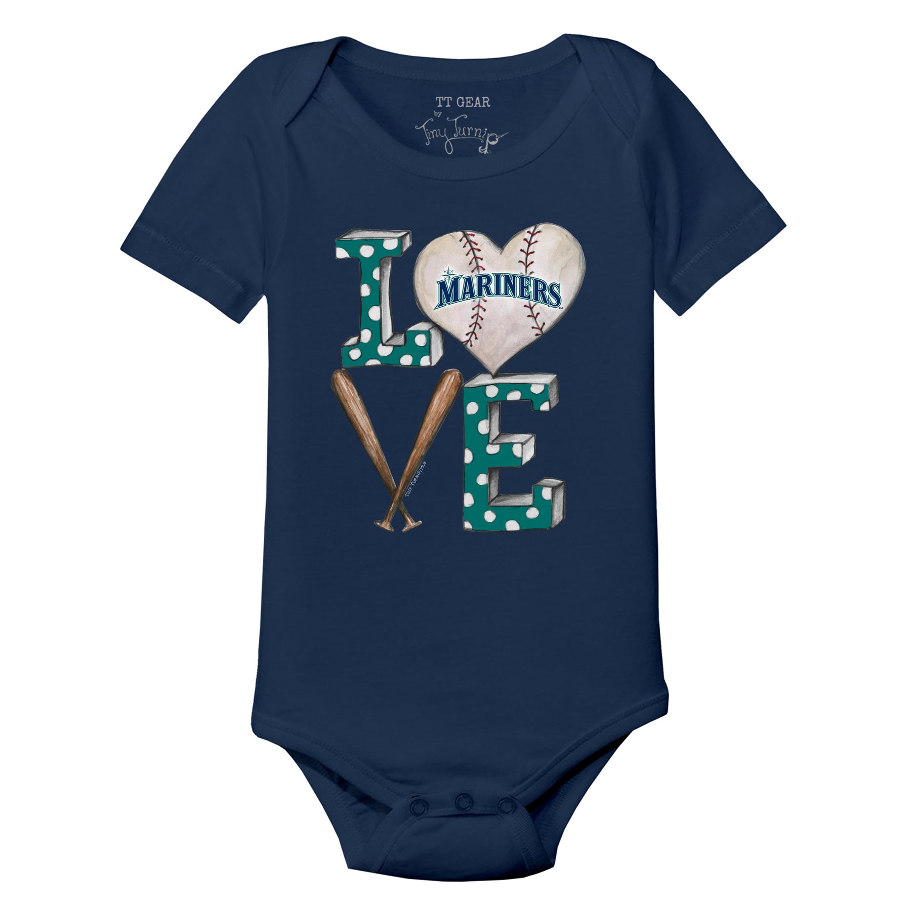 Seattle Mariners Baseball LOVE Short Sleeve Snapper