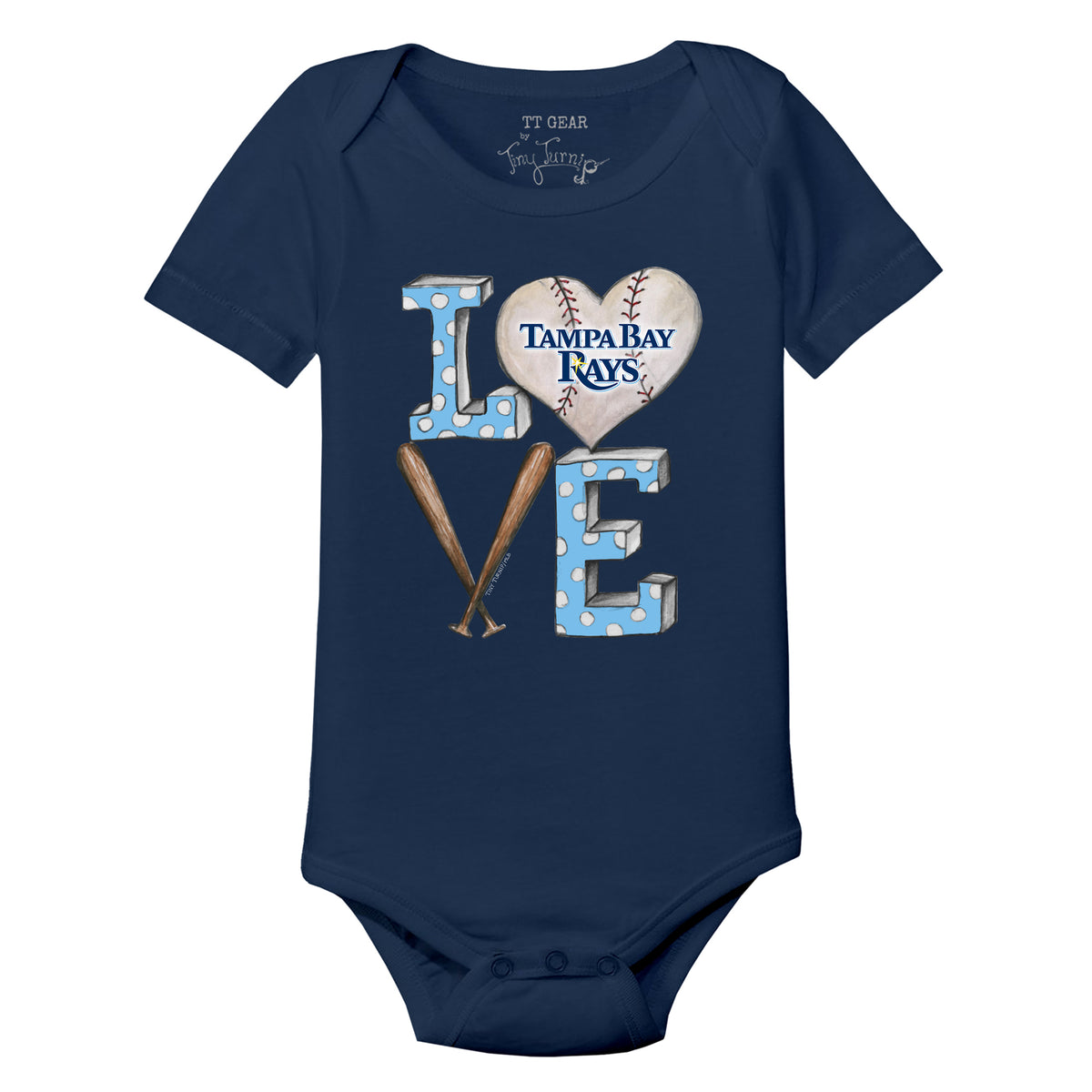 Tampa Bay Rays Baseball LOVE Short Sleeve Snapper