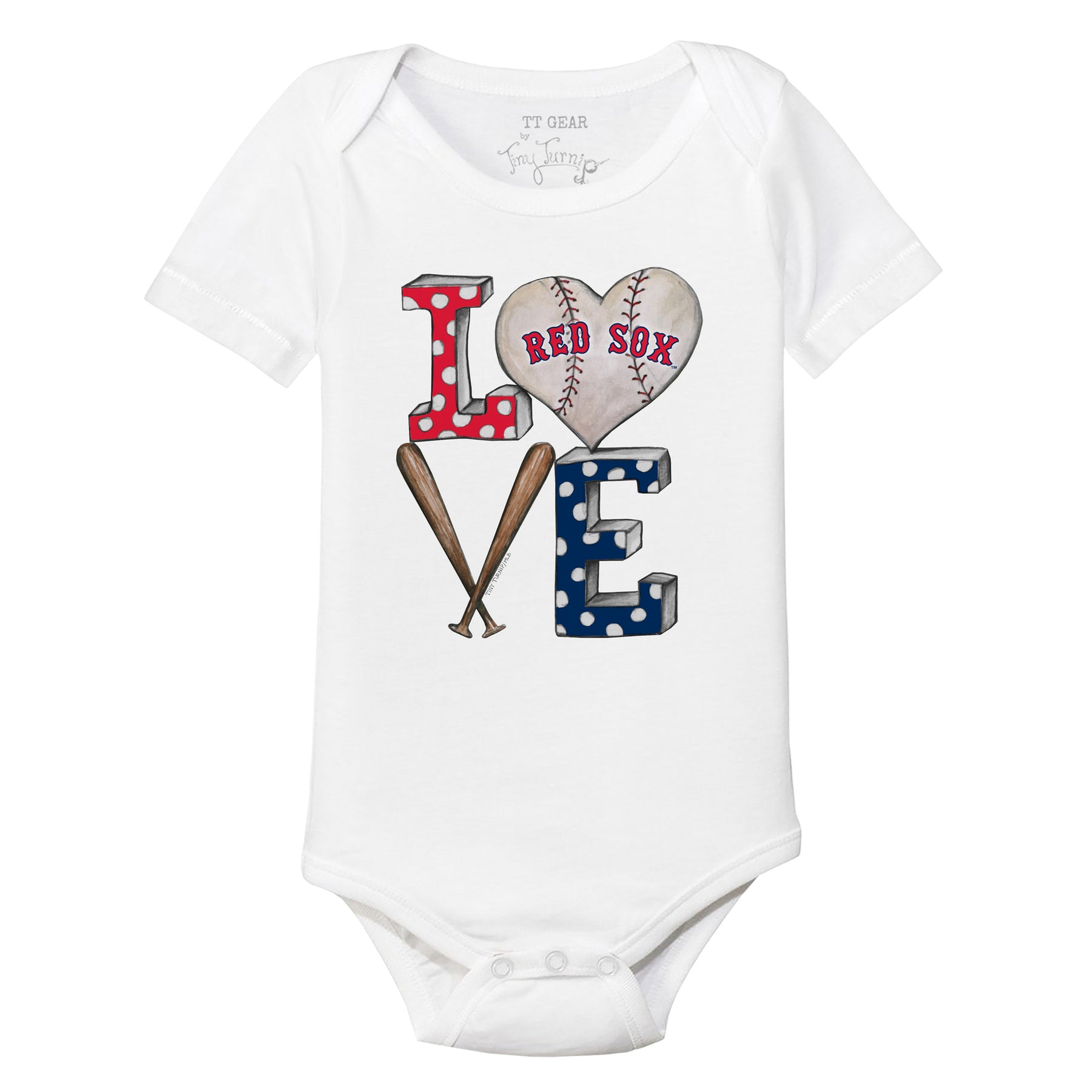 Boston Red Sox Baseball LOVE Short Sleeve Snapper