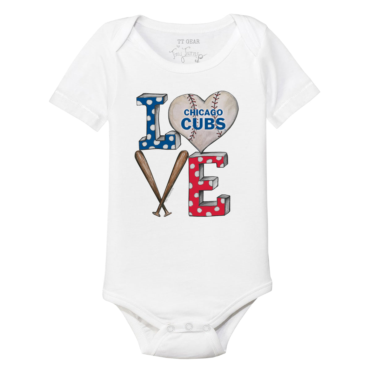 Chicago Cubs Baseball LOVE Short Sleeve Snapper