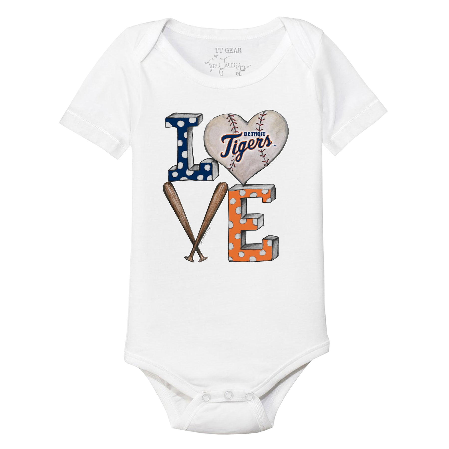 Detroit Tigers Baseball LOVE Short Sleeve Snapper