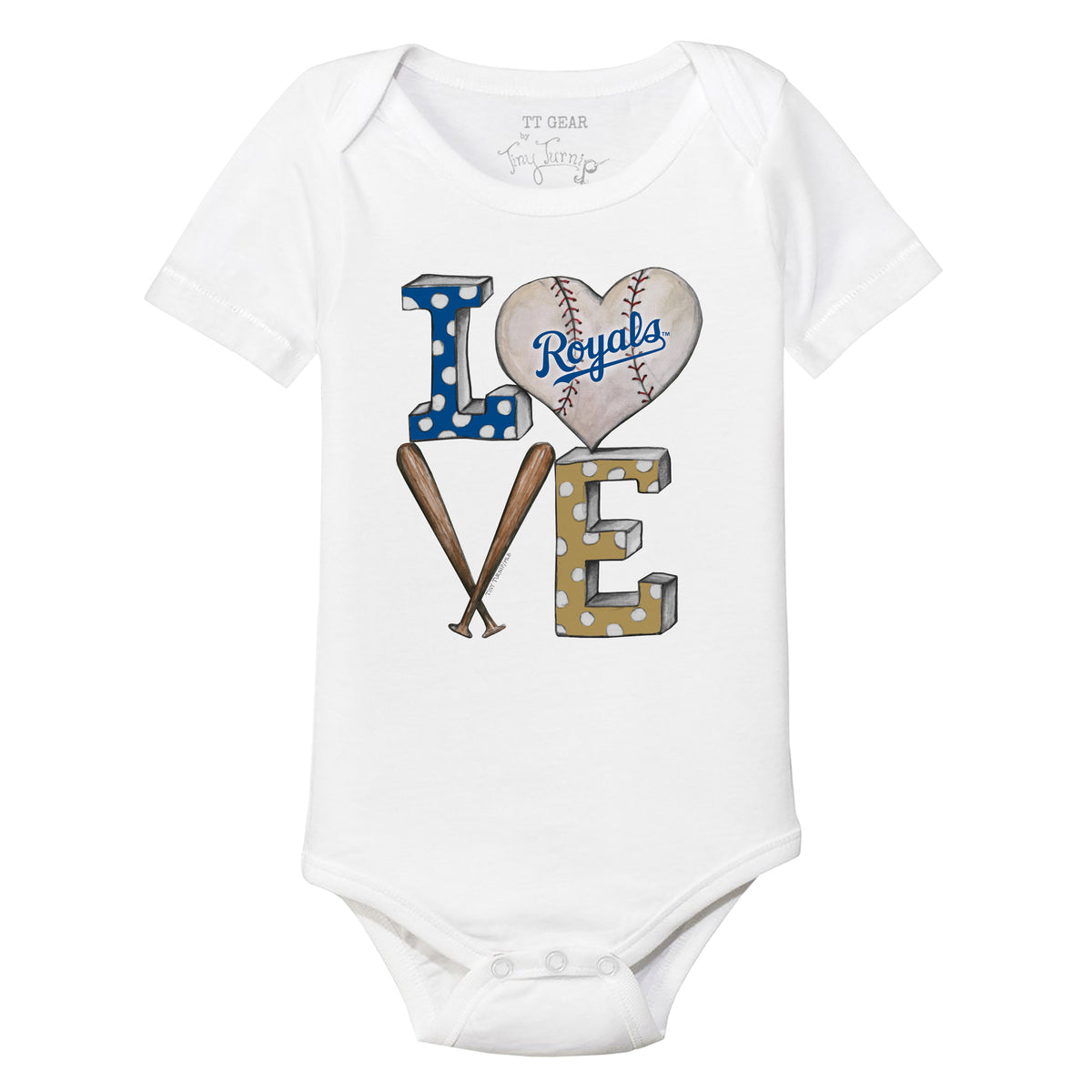 Kansas City Royals Baseball LOVE Short Sleeve Snapper