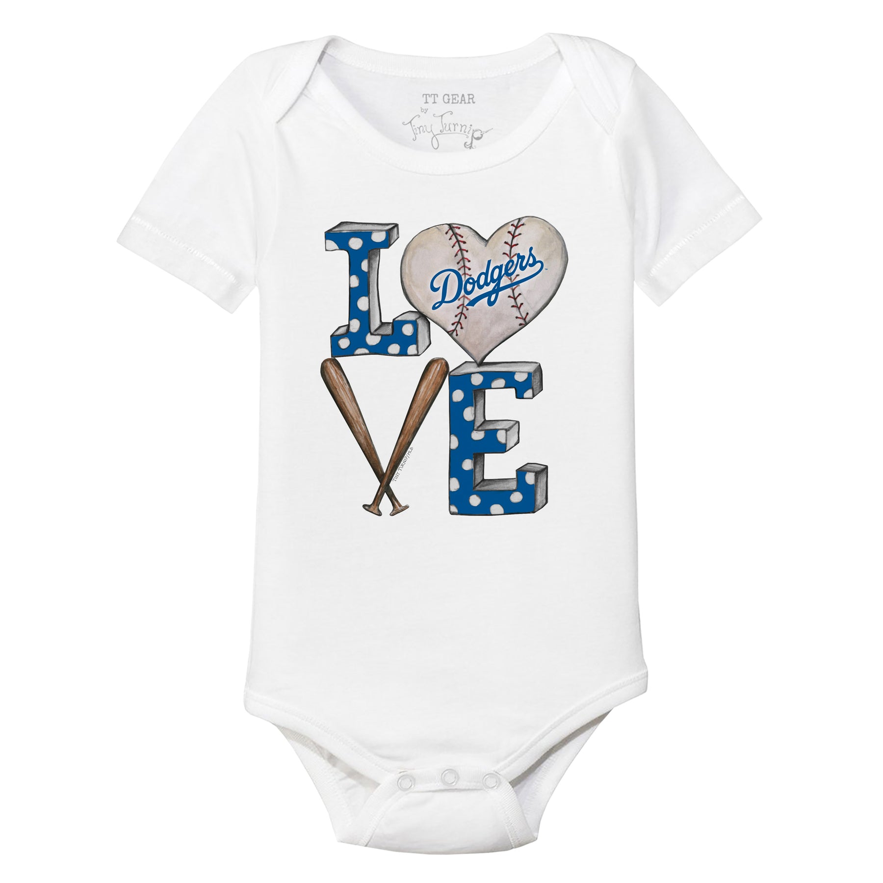 Los Angeles Dodgers Baseball LOVE Short Sleeve Snapper
