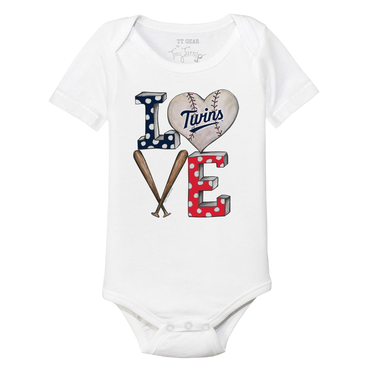 Minnesota Twins Baseball LOVE Short Sleeve Snapper