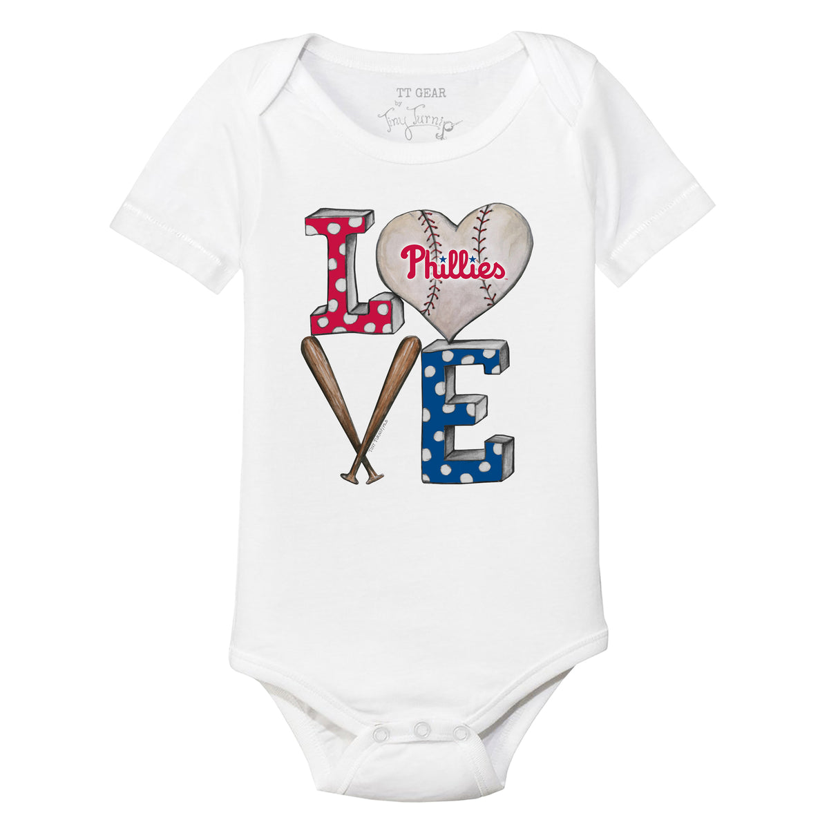 Philadelphia Phillies Baseball LOVE Short Sleeve Snapper