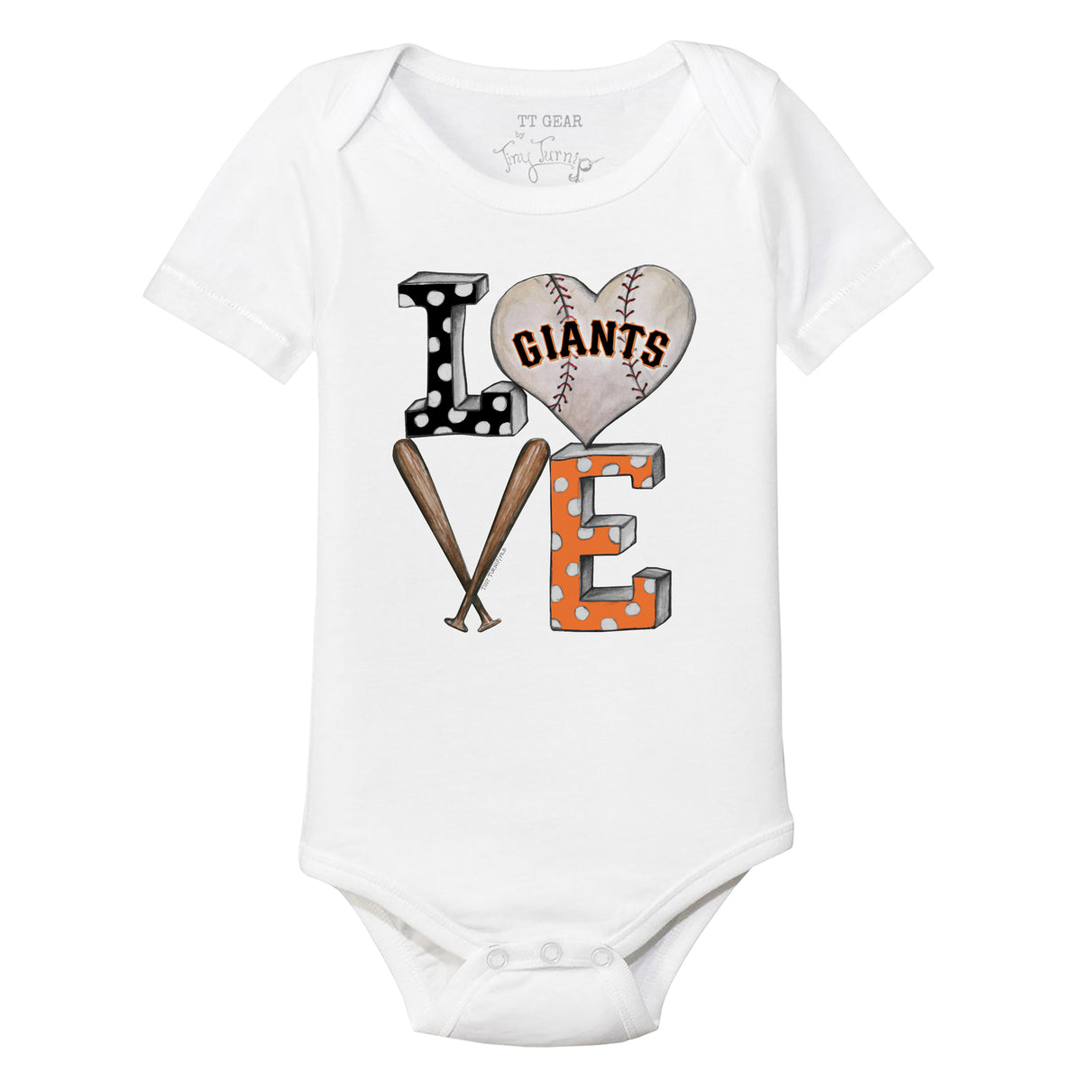 San Francisco Giants Baseball LOVE Short Sleeve Snapper