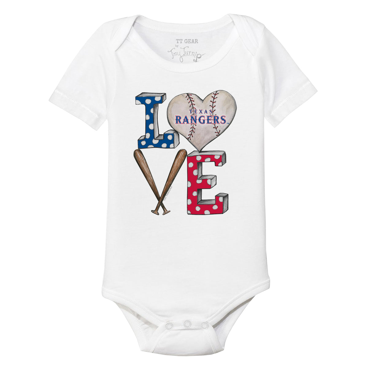 Texas Rangers Baseball LOVE Short Sleeve Snapper