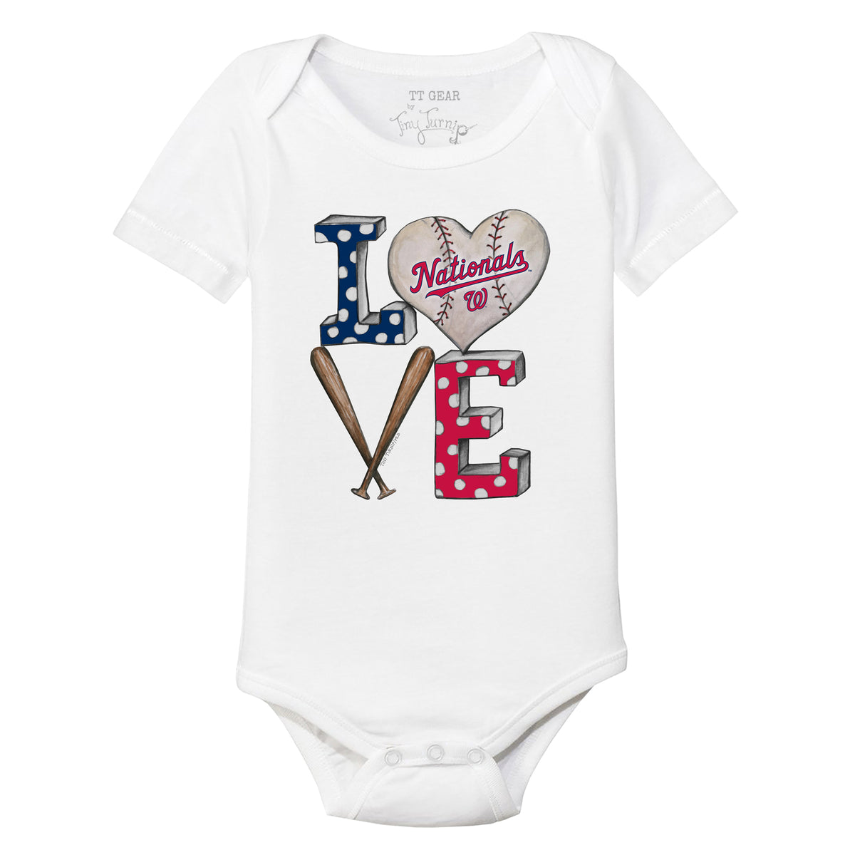 Washington Nationals Baseball LOVE Short Sleeve Snapper