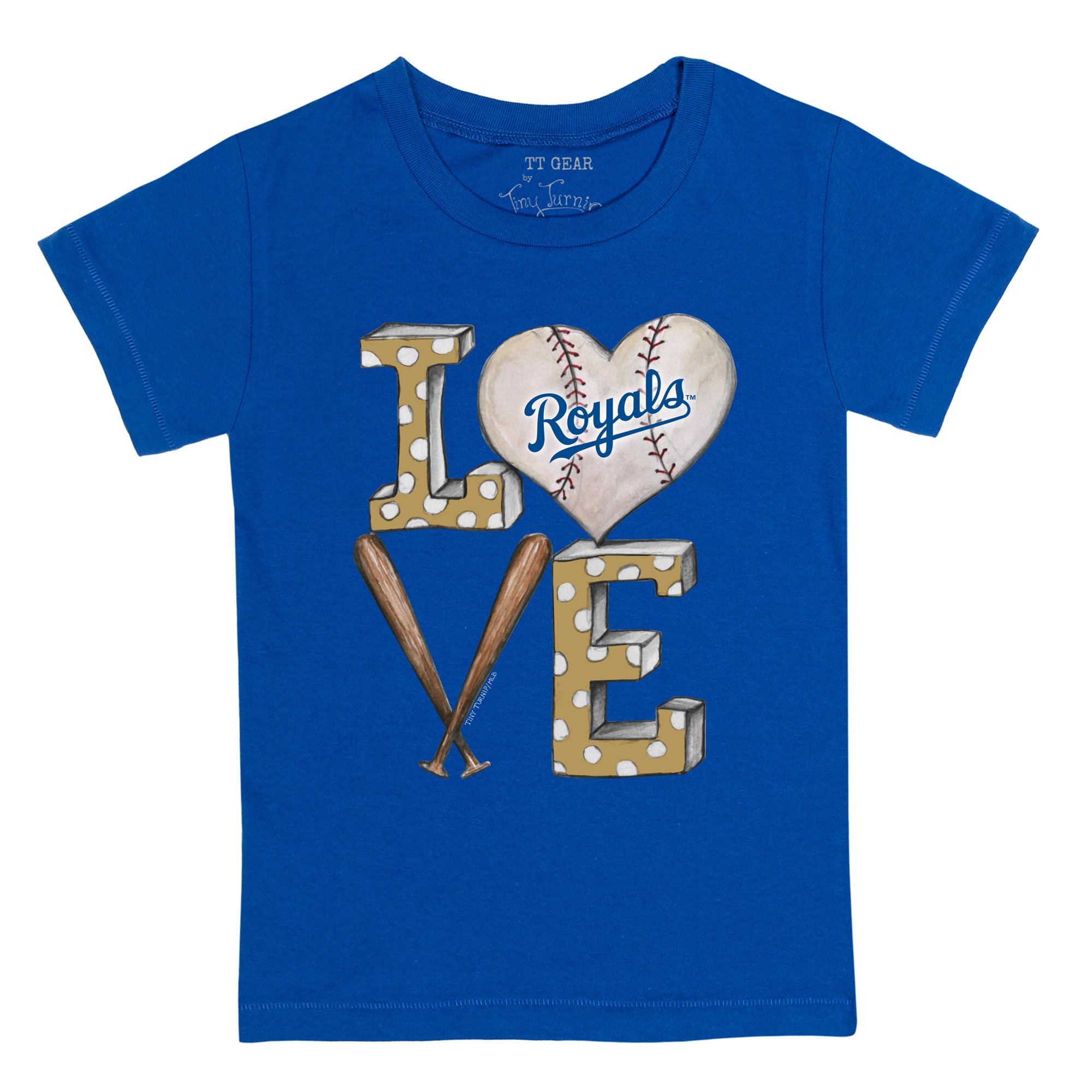 Girls Youth Tiny Turnip White Kansas City Royals Baseball Love Fringe T-Shirt Size: Large