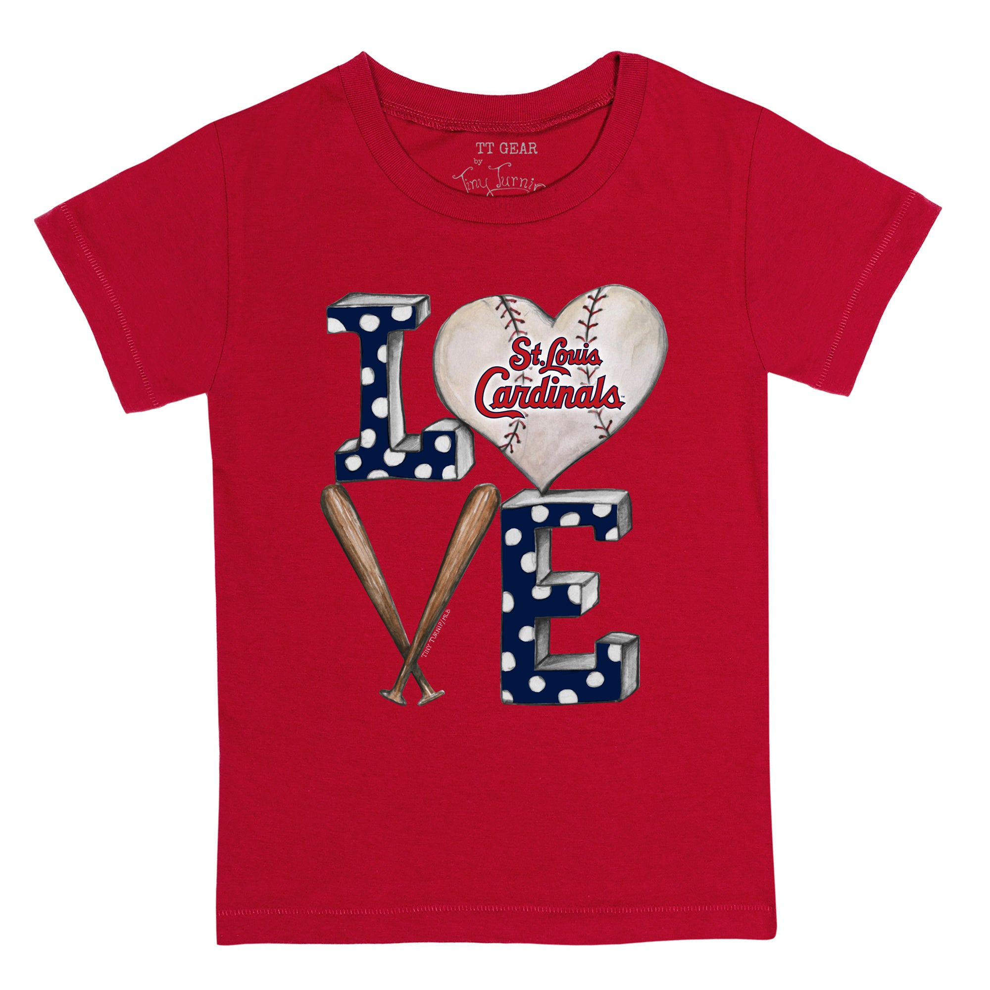 St. Louis Cardinals Tiny Turnip Women's Baseball Love Raglan 3/4-Sleeve T- Shirt - White/Black