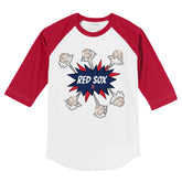 Boston Red Sox Baseball Pow 3/4 Red Sleeve Raglan