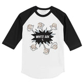 Chicago White Sox Baseball Pow 3/4 Black Sleeve Raglan