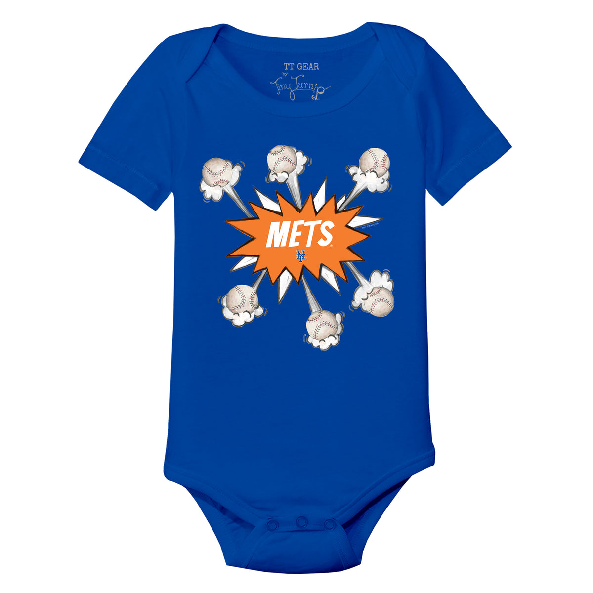 New York Mets Baseball Pow Short Sleeve Snapper