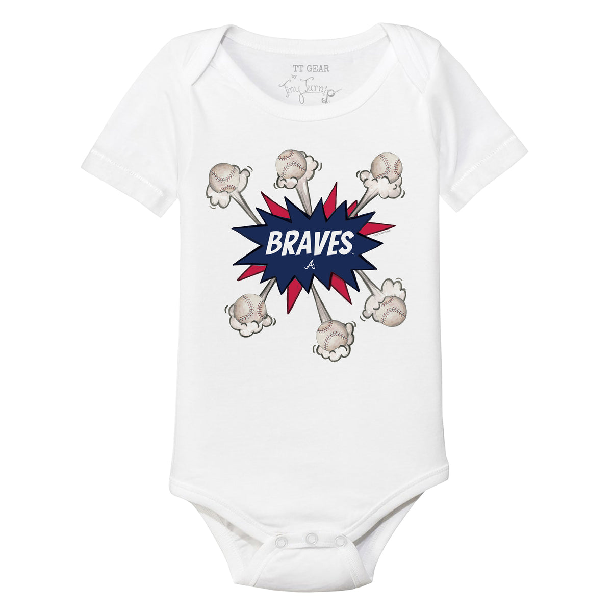 Atlanta Braves Baseball Pow Short Sleeve Snapper