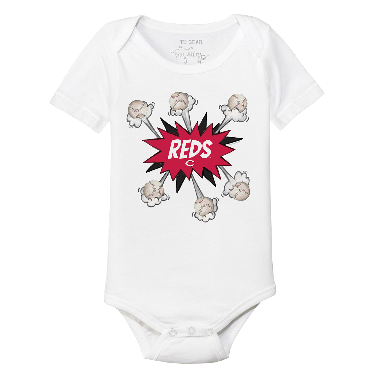 Cincinnati Reds Baseball Pow Short Sleeve Snapper