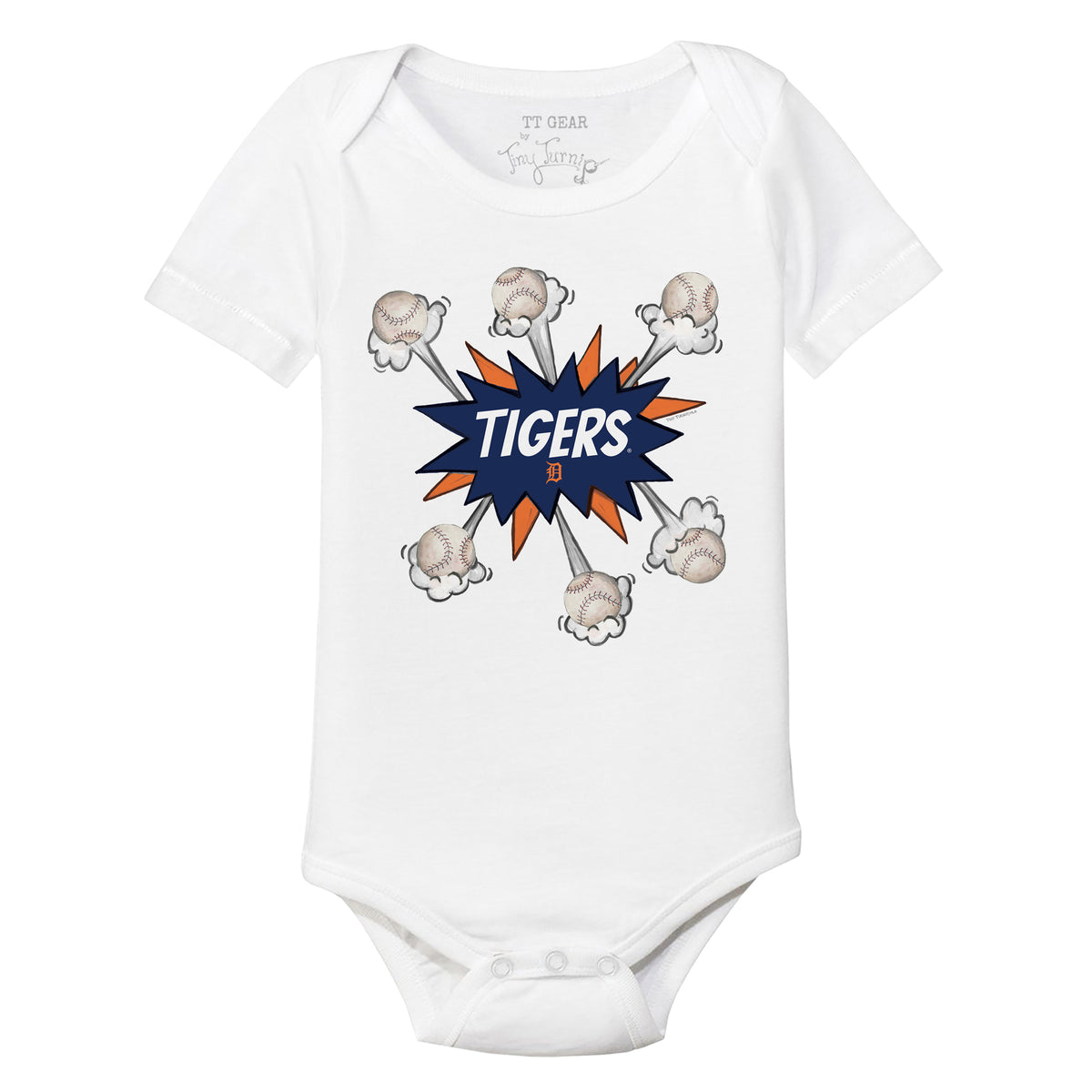 Detroit Tigers Baseball Pow Short Sleeve Snapper