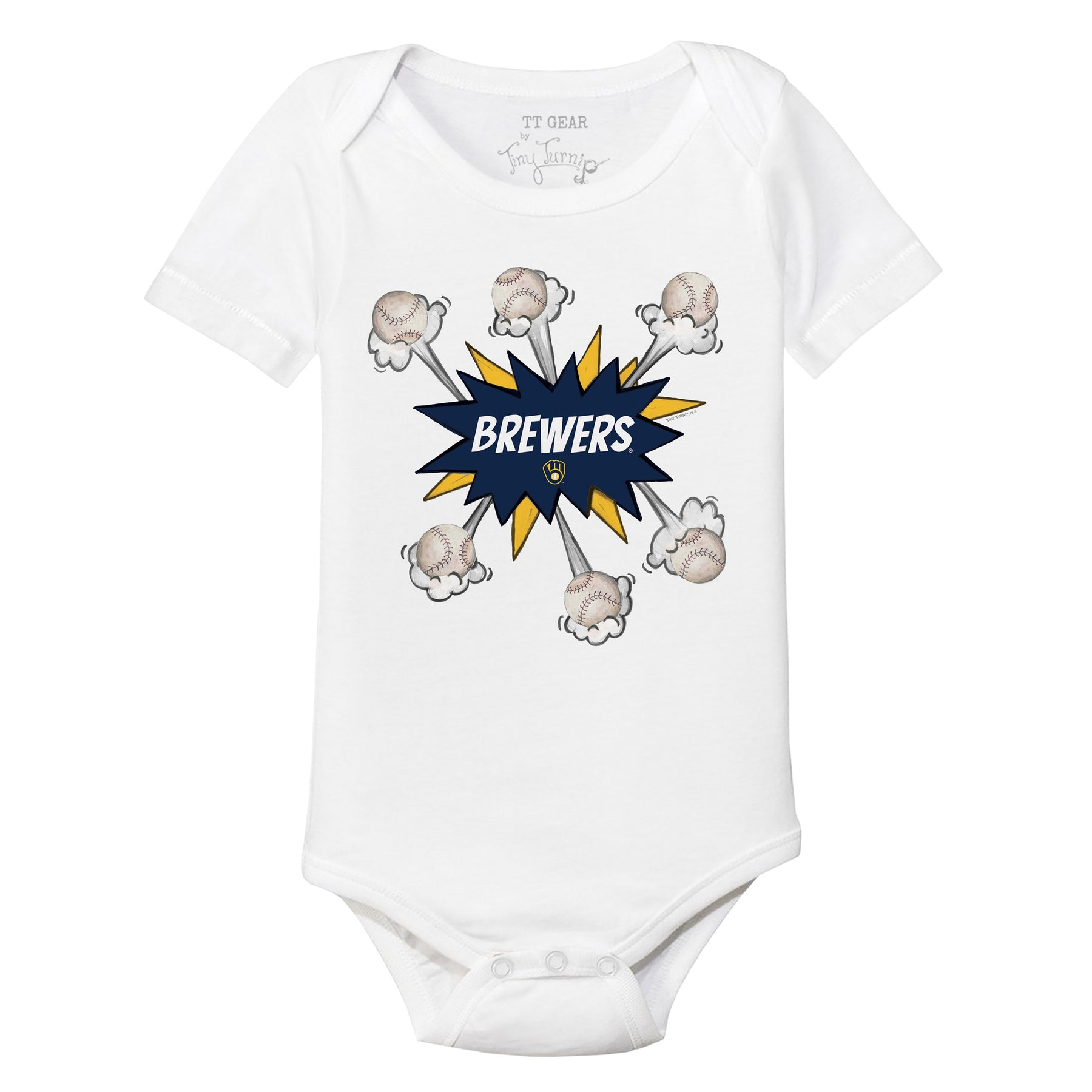 Milwaukee Brewers Baseball Pow Short Sleeve Snapper