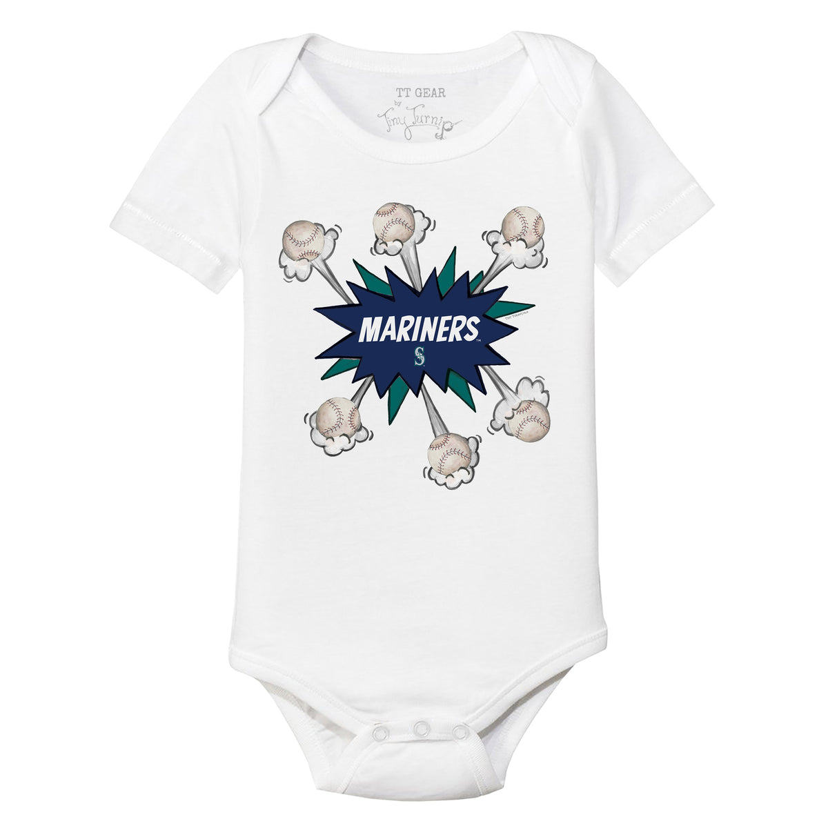 Seattle Mariners Baseball Pow Short Sleeve Snapper