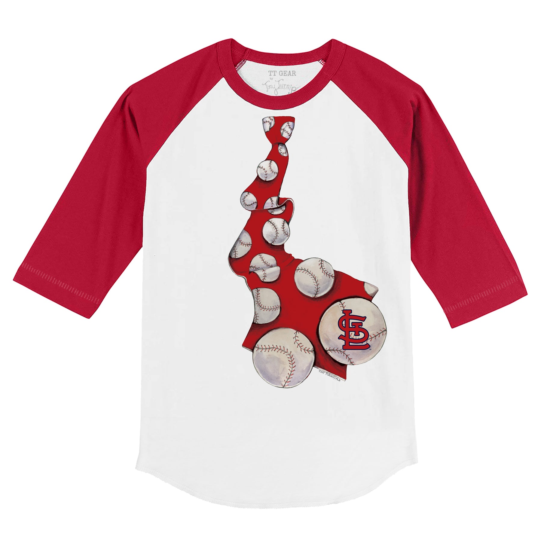 St. Louis Cardinals Tie 3/4 Red Sleeve Raglan