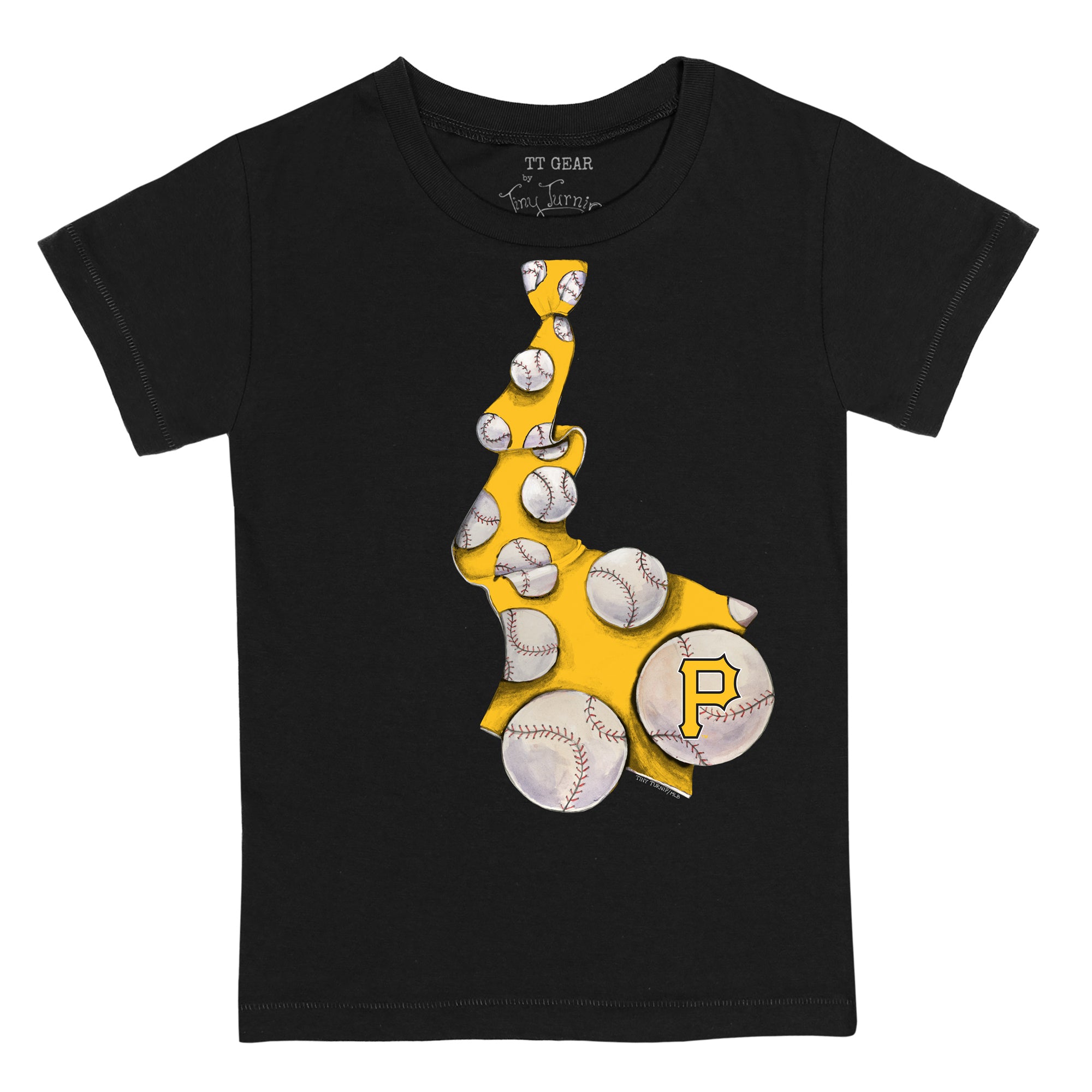 Youth Tiny Turnip White/Black Pittsburgh Pirates Baseball Tie 3/4-Sleeve Raglan T-Shirt Size: Large