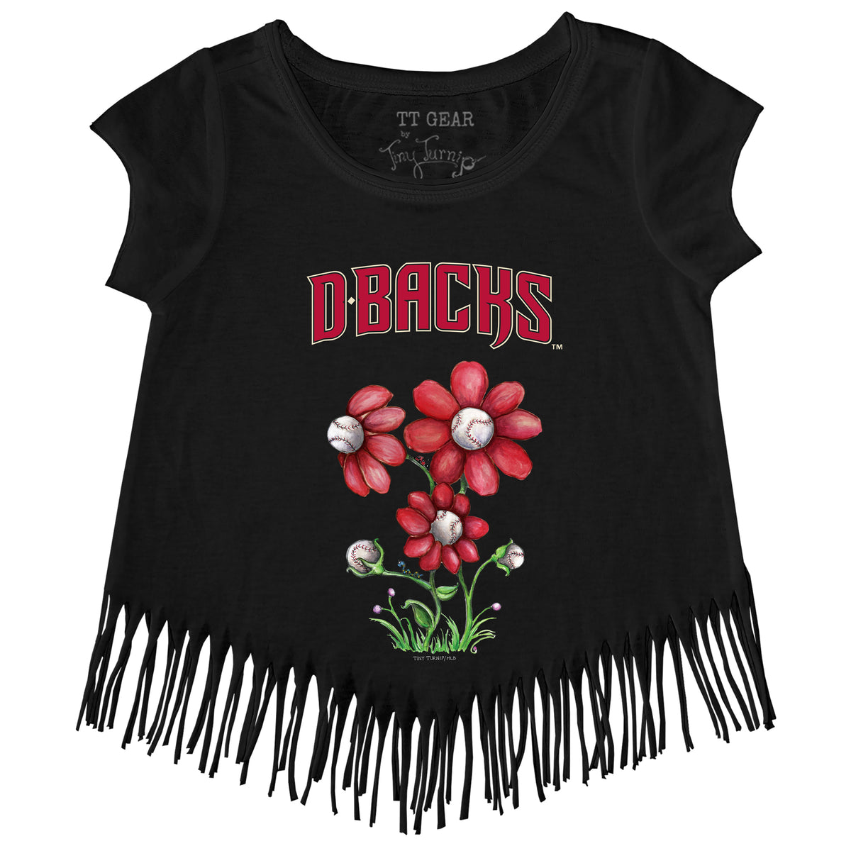 Arizona Diamondbacks Blooming Baseballs Fringe Tee