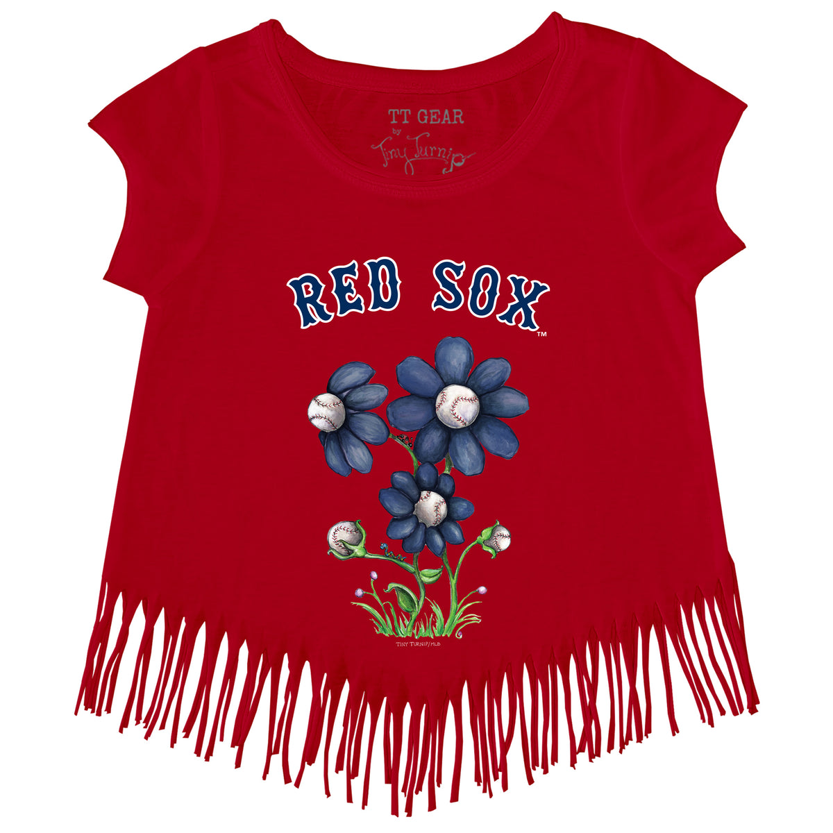 Boston Red Sox Blooming Baseballs Fringe Tee