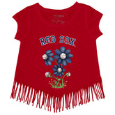 Boston Red Sox Blooming Baseballs Fringe Tee