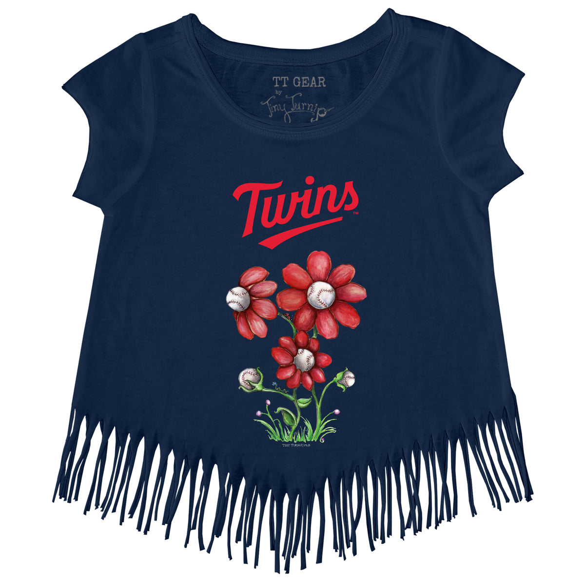 Minnesota Twins Blooming Baseballs Fringe Tee